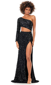 Robe de soirée à sequins à une manche