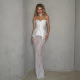 Vestido de graduación vintage con vendaje y adornos florales