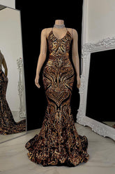 Beautiful Halter Criss-cross Mermaid Sleeveless Prom Dress