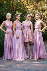 Convertible Floor-Length Long Bridesmaid Dresses