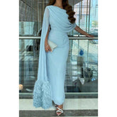 Robe de soirée fourreau/colonne sans manches chic et moderne