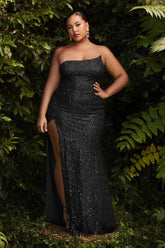 Sleeveless Plus size Sequin Gown