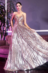 Sparkling Iridescent Long Prom Dress