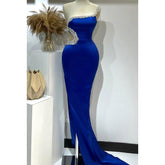 Classic & Timeless Sheath One Shoulder Beaded Formal Party Gown Prom Dress with Cut-outs