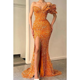 Robe de bal sexy à paillettes et col en V