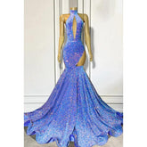 Glamorous & Dramatic High Neck Sleeveless Ruffles Mermaid Sleeveless Prom Dress