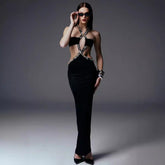 Robe de bal vintage gothique sans bretelles, moulante et ornée de perles