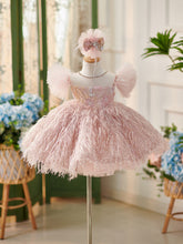 Robe élégante rose à papillons pour bébé fille