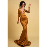 Robe de soirée asymétrique sexy et chaude, drapée et perlée, à manches longues