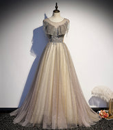 Robe de bal longue en tulle élégante, robe de soirée trapèze s108