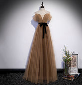 Robe de bal longue en tulle ravissante, robe de soirée trapèze s62