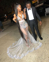 Robe de bal pour fille noire, robe de soirée brillante Y1381