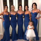 Baoleely Sexy Sweetheart Long Mermaid Royal Blue Bridesmaid Dresses