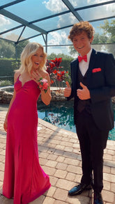 Robe de bal longue sirène élégante en satin, robe de soirée charmante Y1623