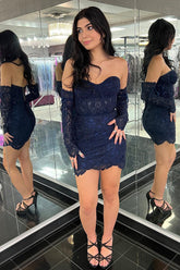 Sweetheart Lace Corset Bodycon Homecoming Dress