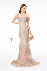 Vestido largo de sirena para baile de graduación con cintura enjoyada