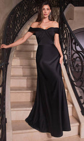 Vestido de graduación con hombros descubiertos y nudo