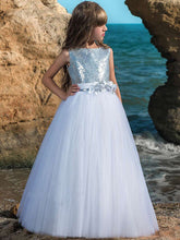 Vestido largo de gala maxi de tul con escote barco para bodas, cumpleaños, concursos y damitas de honor.