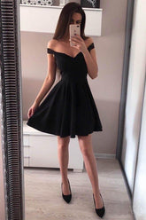 Off the Shoulder Red Homecoming Dresses Broad Strap Little Party Dress PD251