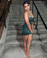 Vestido sexy de tirantes finos, ideal para cumpleaños, minivestido para fiesta de bienvenida Y1822