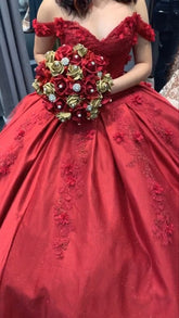 Robe de bal élégante à épaules dénudées ornée de fleurs, robe pour Sweet 16 Y1223
