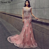 Photography Mermaid Wedding Dress Deep-V Beading Crystal Bridal Gowns HM66259