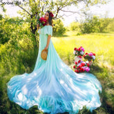 Vestidos de novia de gasa morada sin mangas para embarazadas HA2044