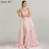 En solde, aucun retour ni remboursement. Robe de soirée sexy en dentelle rose de Dubaï, robe de soirée sirène LA6282
