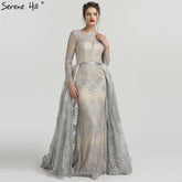 En solde, aucun retour ni remboursement. Robe de soirée sirène scintillante à manches longues LA6503.