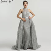 Robe de soirée sirène haut de gamme sans manches à paillettes scintillantes LA6279