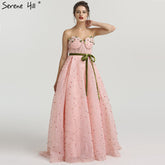 Robe de soirée en tulle illusion sans manches, fleurs colorées, perles, mode plage, LA6490