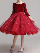 Vestidos cortos de princesa de tul para niñas de las flores con mangas