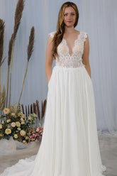 Vestidos de novia sencillos con encaje | Vestidos de novia de verano