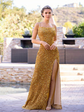 Vestidos de fiesta de lentejuelas con escote redondo, corte sirena y cola de barrido