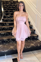 Vestido de fiesta con top de tubo de tul SYH103