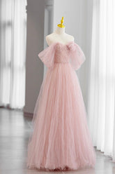 Tulle Floor Length Prom Dress, Cute A-Line Evening Party Dress