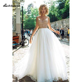 Baoleely Wedding Dresses Luxury Top Sequins Backless