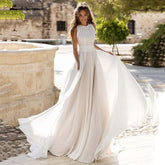 Baoleely Wedding Dresses Sleeveless Sexy Backless Plus Size Beach Bridal Gown