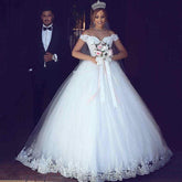 Baoleely Wedding Dresses with Lace Sweep Train Ball Gown