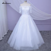 Baoleely White Wedding Dress Plus Size Lace Appliques