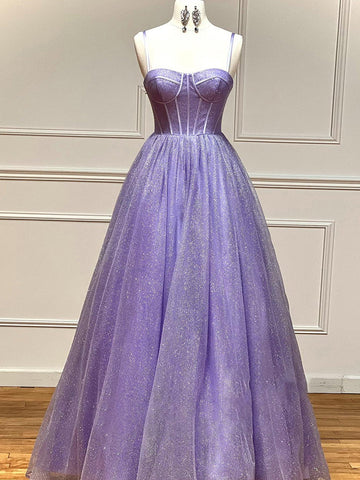 Robe de bal trapèze en tulle pailleté avec poches