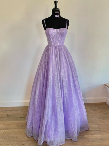 Robe de bal trapèze en tulle pailleté avec poches