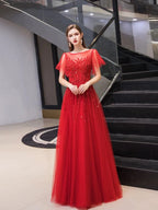Robe de bal trapèze sexy pour femme, longue robe de soirée sans manches, avec perles 