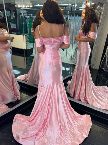 Vestido largo de sirena con escote corazón para baile de graduación