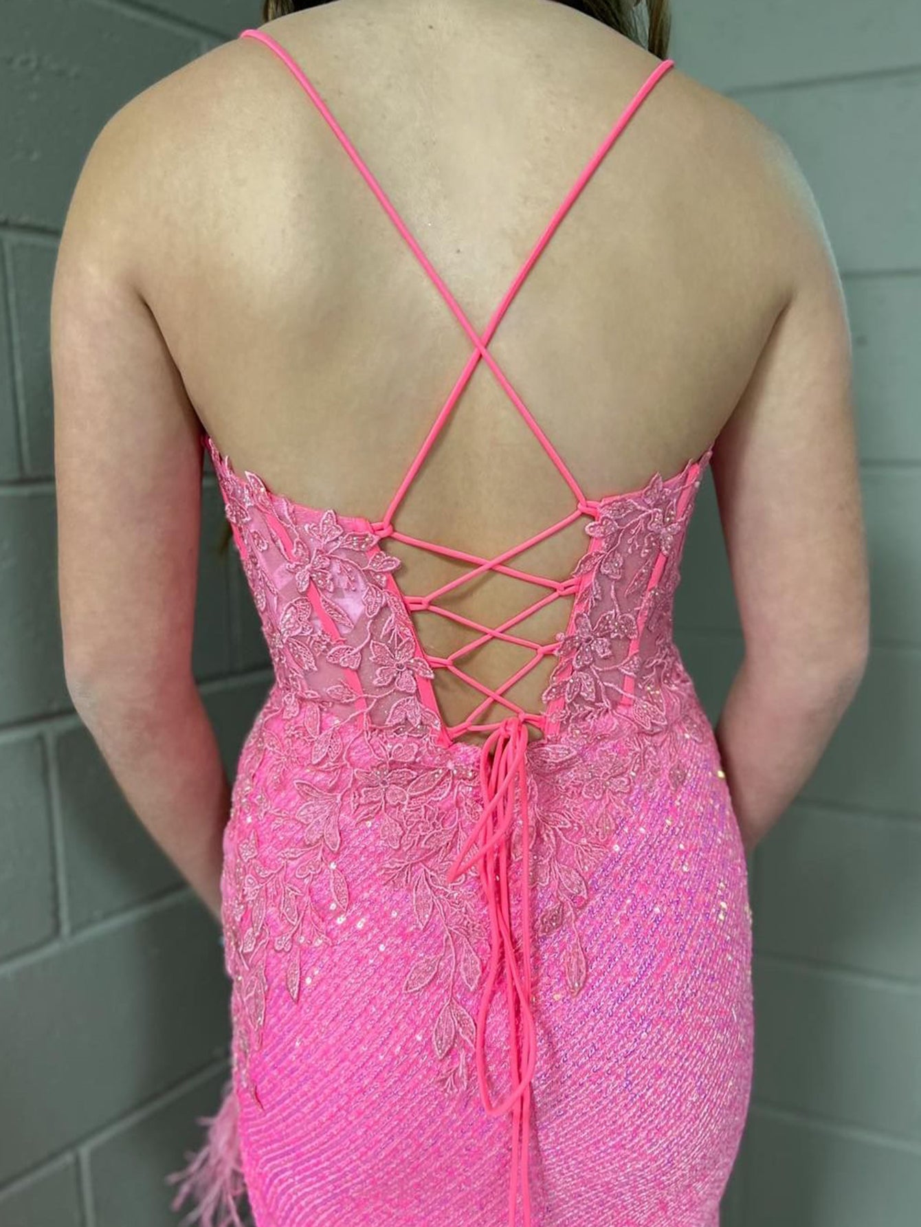 Mermaid V Neck Backless Tight Long Prom Dress With Slit