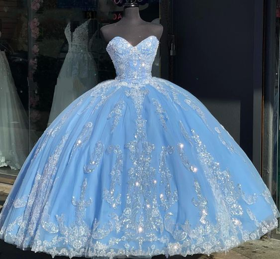 Vestido de quinceañera princesa con escote corazón, vestido de baile con cordones, vestido para dulces 15 y 16 años Y6071