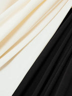 Long Sleeves Loose Contrast Color V-Neck Evening Dresses Maxi Dresses