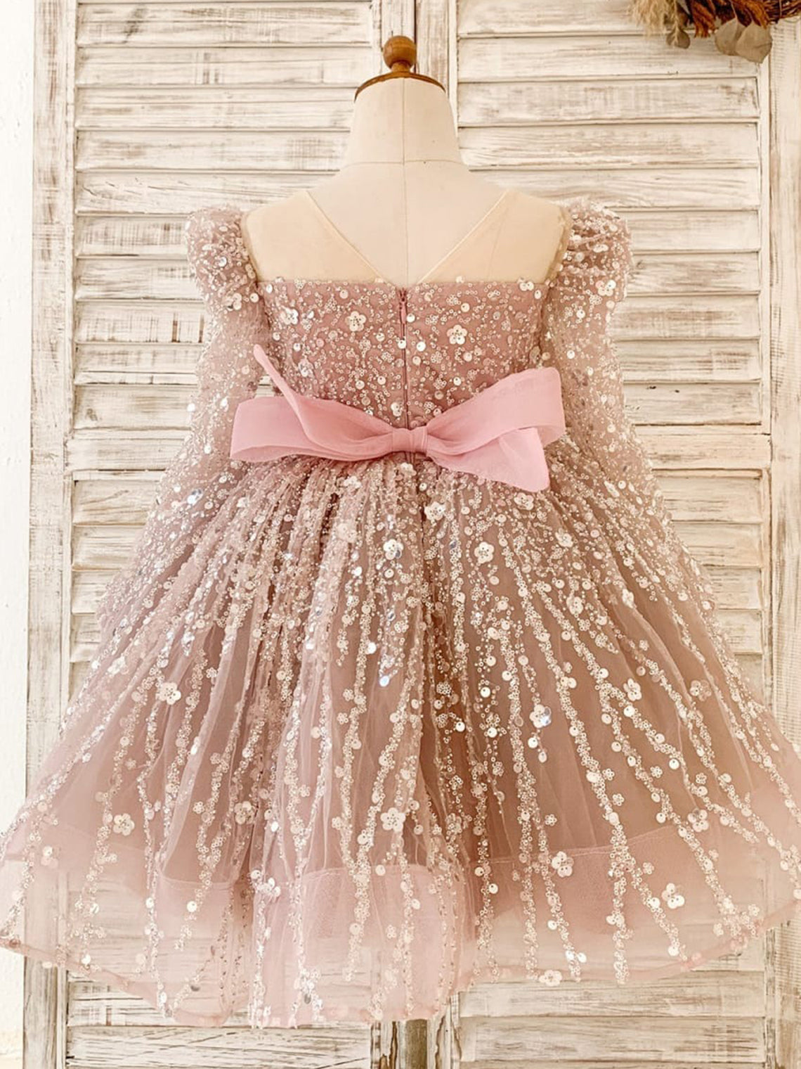 Vestido de cumpleaños de niña estilo princesa/de tul hasta la rodilla 