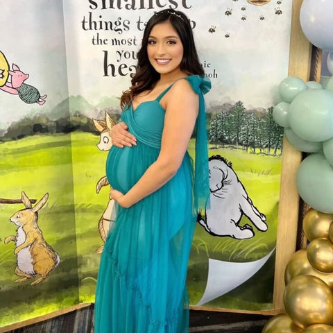 Satin maternity dress with bow maternity evening dress photo photo daily dress