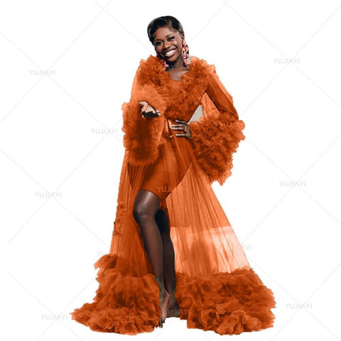 Vestido de novia de baile, bata de tul vaporosa para sesión de fotos, vestido de fiesta de boda para mujer embarazada